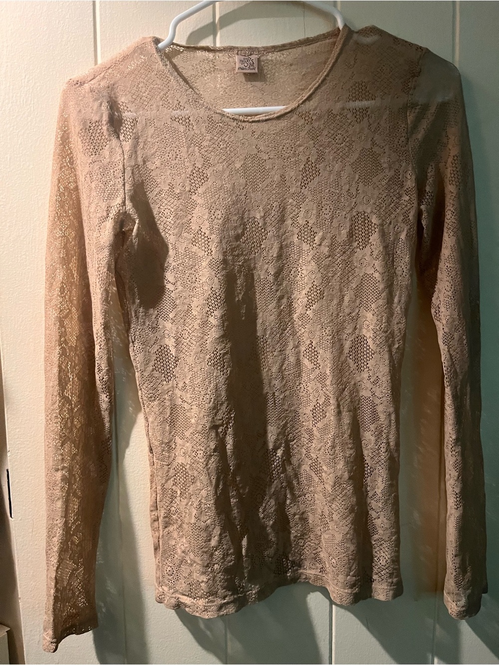 Only Hearts Nude Lace Stretch Top